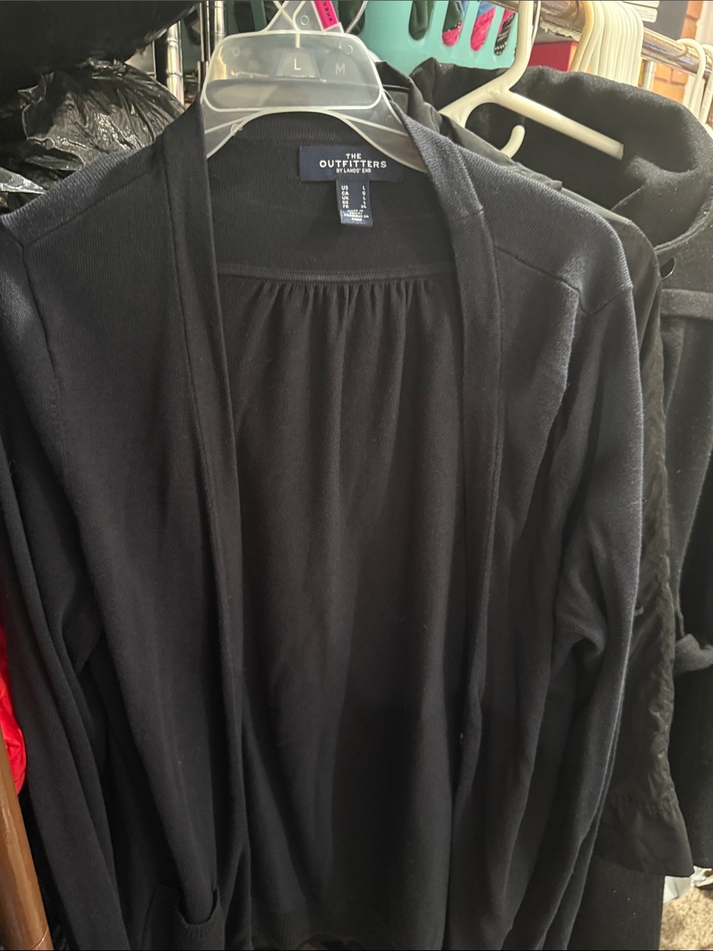 Black Open-Front Women's Cardigan